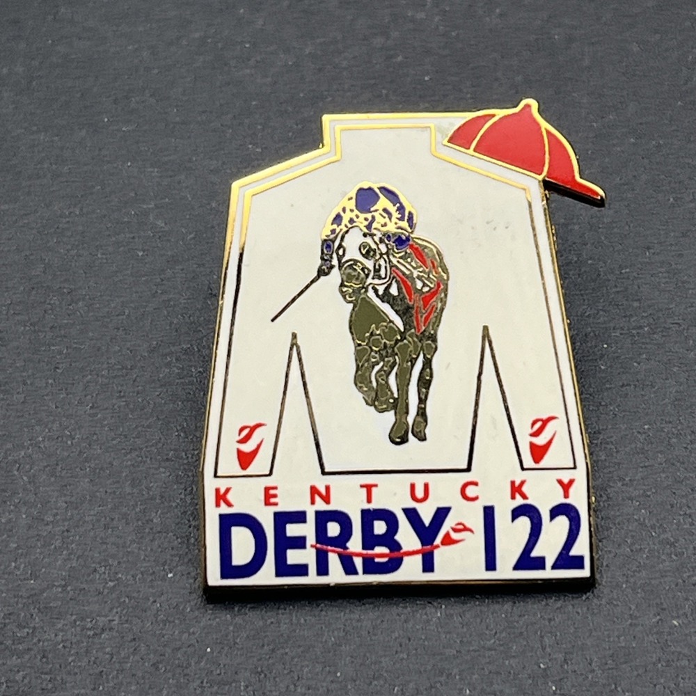 Kentucky Derby 122 Jockey Outfit Horse Racing Churchill Downs Lapel Hat Pin
